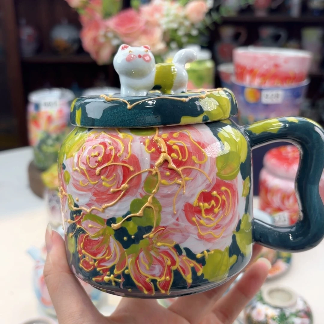 景德镇手绘高温釉下彩陶瓷茶具