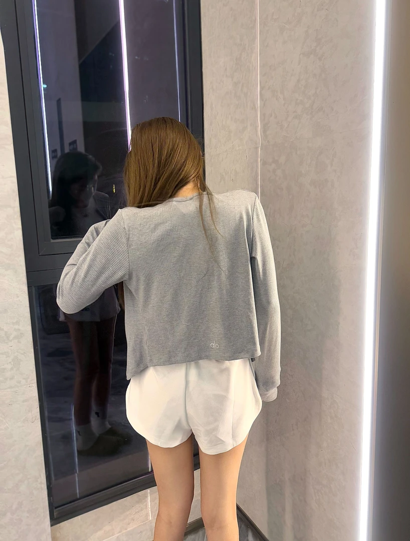 AL气质开衫针织刺绣2025春季新款宽松打底上衣外套