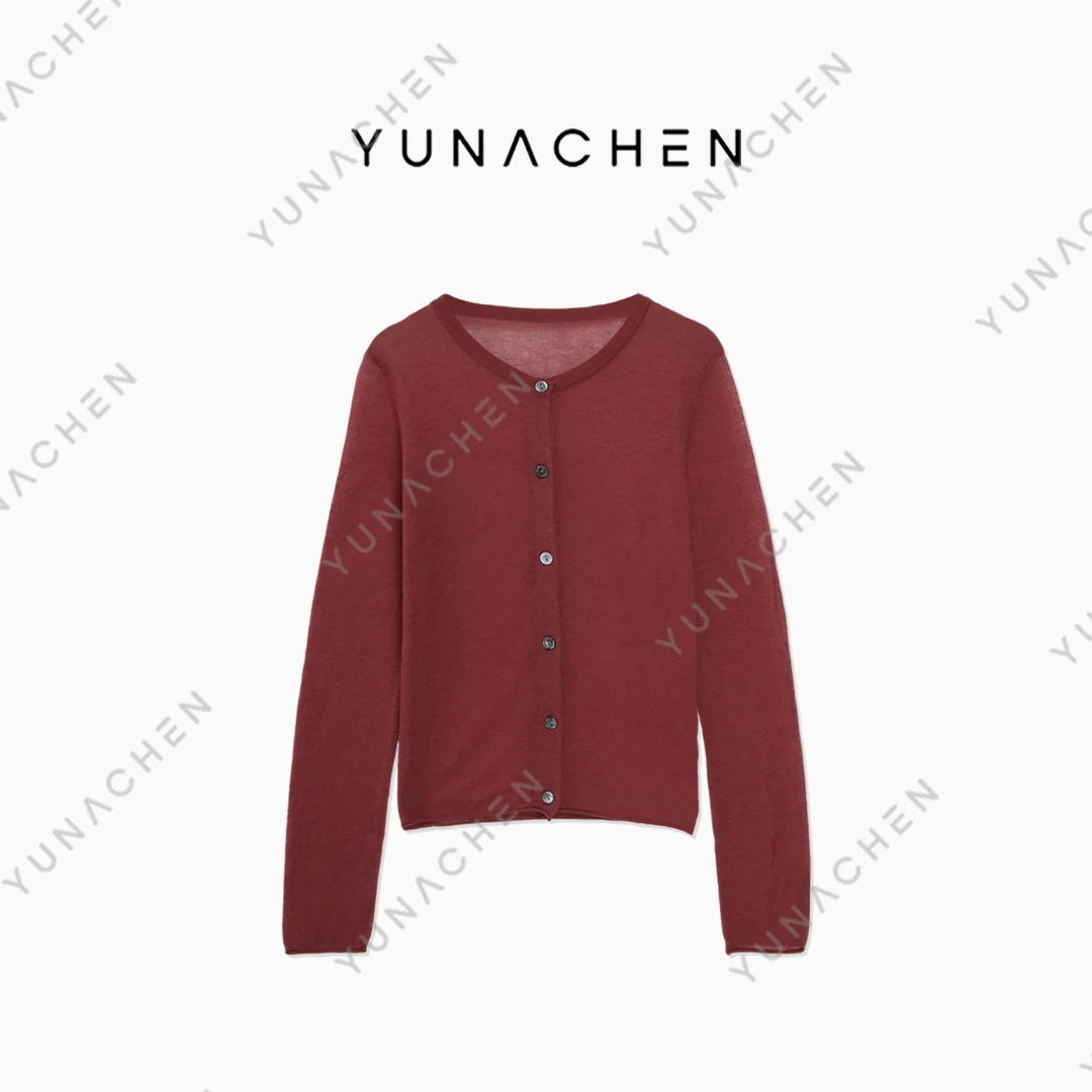 菠萝宝宝yuna【西瓜】YC22柔软舒适亲肤西瓜红色水溶羊毛开衫针织衫