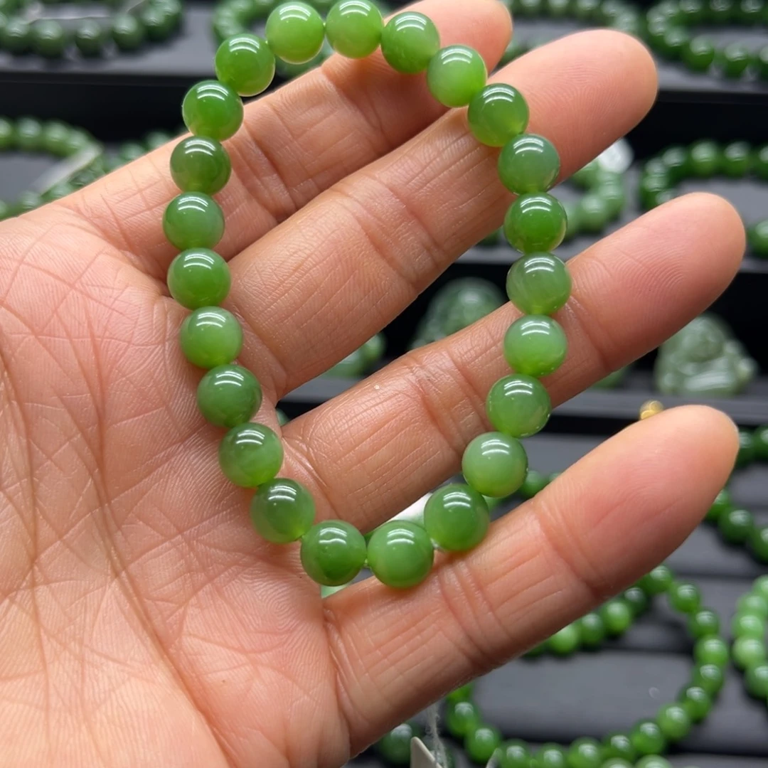 和田玉（碧玉）手链未镶嵌兰**果