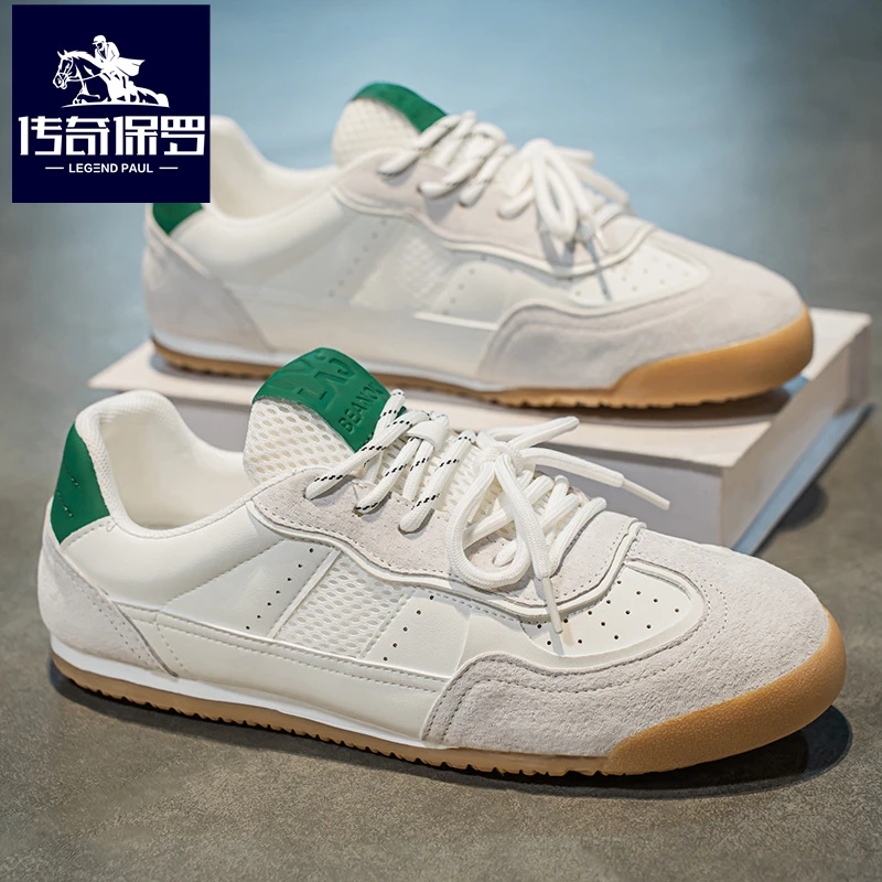 传奇保罗男鞋2025夏季新款干净痞帅男士透气跑步运动开车休闲潮鞋