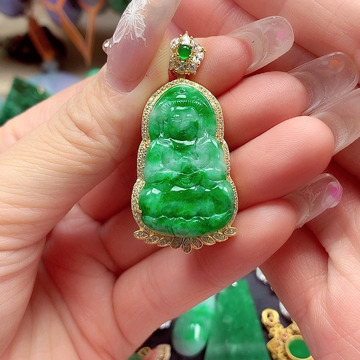 翡翠银S925镶嵌颈饰翡翠