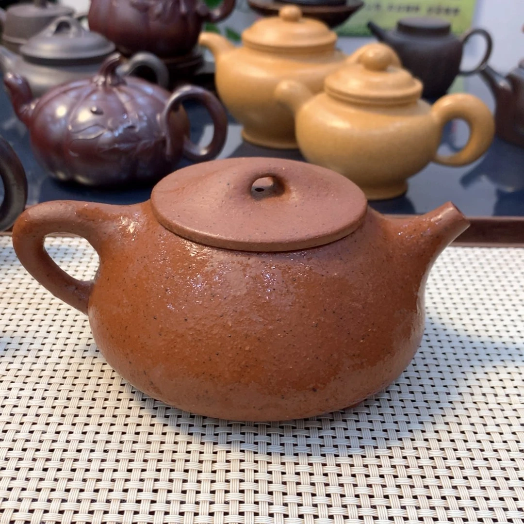 紫砂茶壶宜兴原矿老朱泥360cc