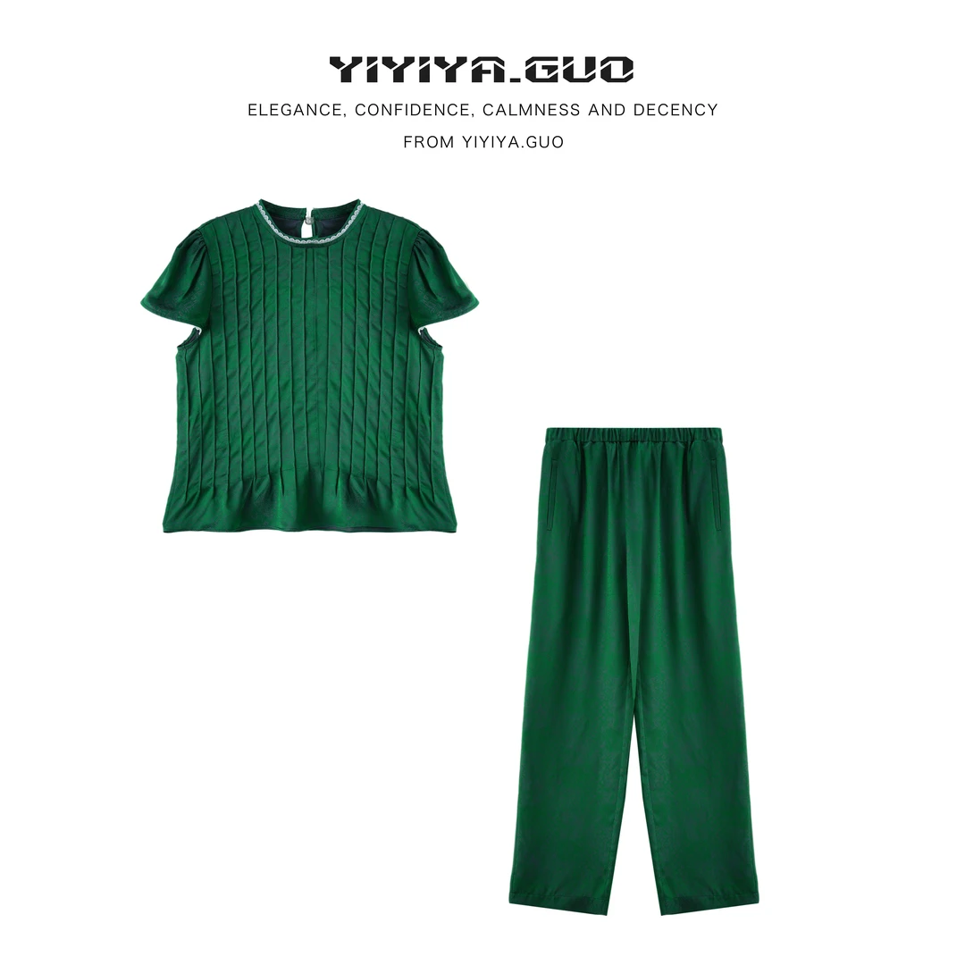 yiyiya.Guo艺艺吖【冷萃茉莉】轻薄透气冰凉短袖上衣裤2523SS52