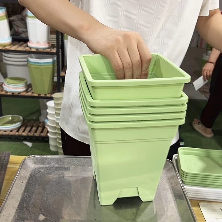 正品方盆口16高18果绿色5只无托