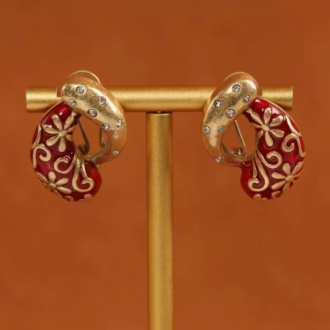 铜合金耳饰 简约优雅中古气质时尚百搭复古耳饰424153