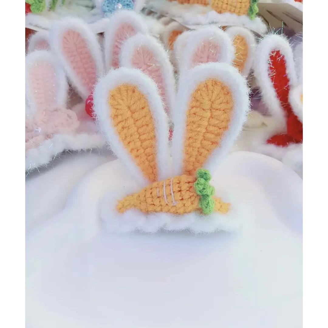 棉花糖可爱兔耳朵发夹儿童手工网红