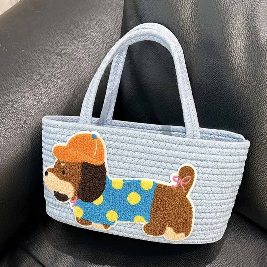 MOMO腊肠狗手工编织包日常通勤杂物手拎包