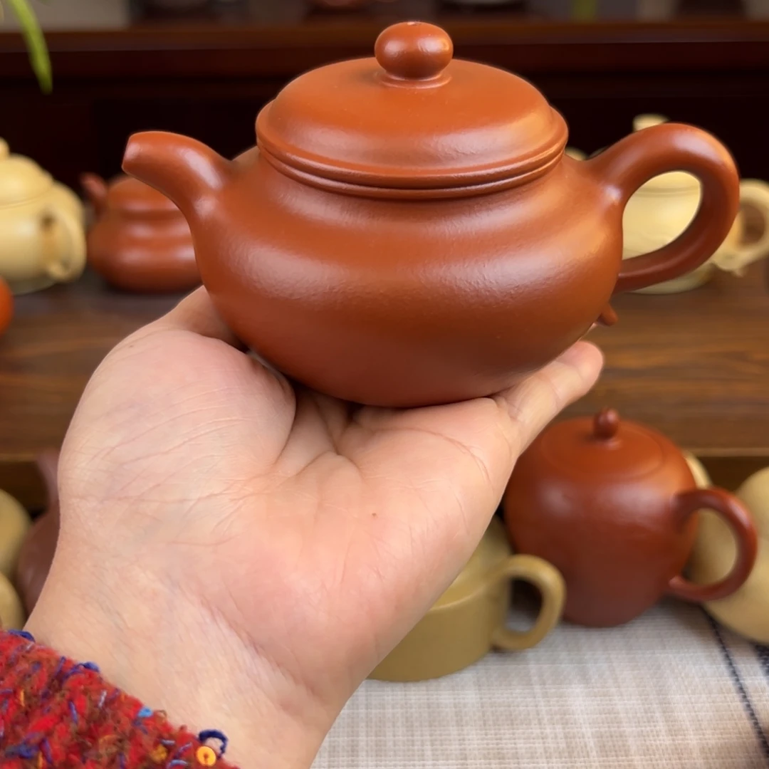 茶壶紫砂朱泥仿古全手220cc