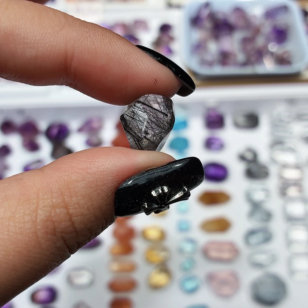 水晶未镶嵌珠宝半成品黑发