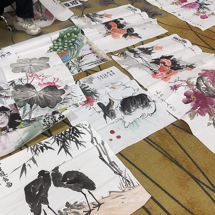 一***缘国画放漏作品手绘胡杨