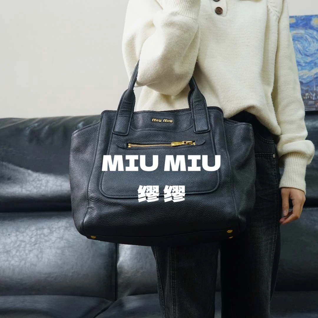 95新 MIU MIU/缪缪 黑色手提包/SS01419297/9297