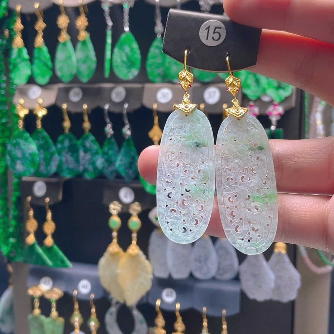 翡翠未镶嵌耳饰翡翠