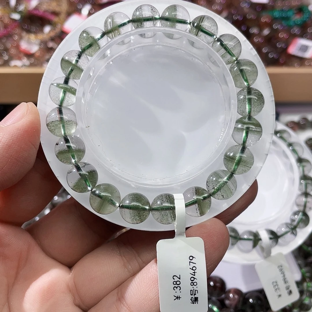 钱***限未镶嵌手链水晶绿幽灵手链