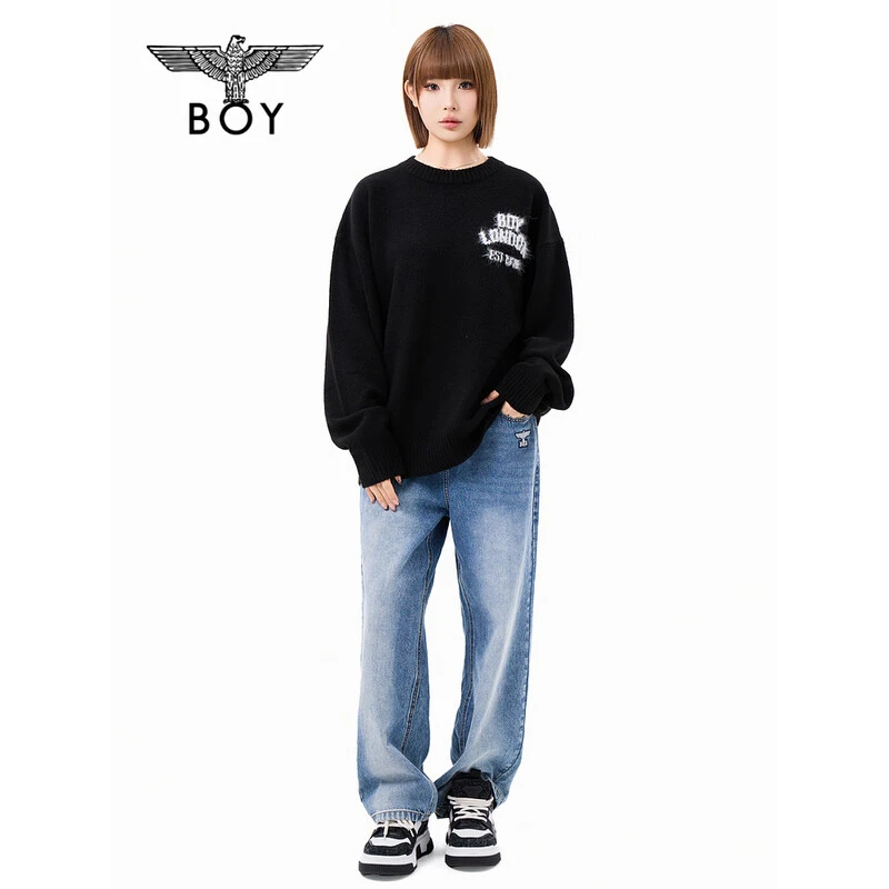 BOY LONDON秋季新款直筒裤休闲男女同款高街潮牌牛仔长裤N34072