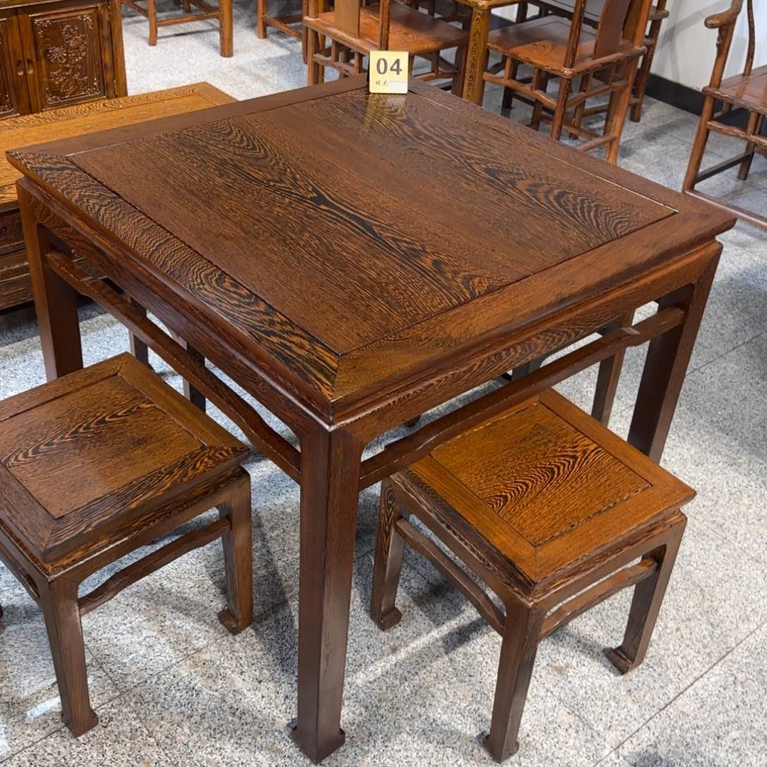 陈***水鸡翅木类成套家具88乘88高78马蹄单桌