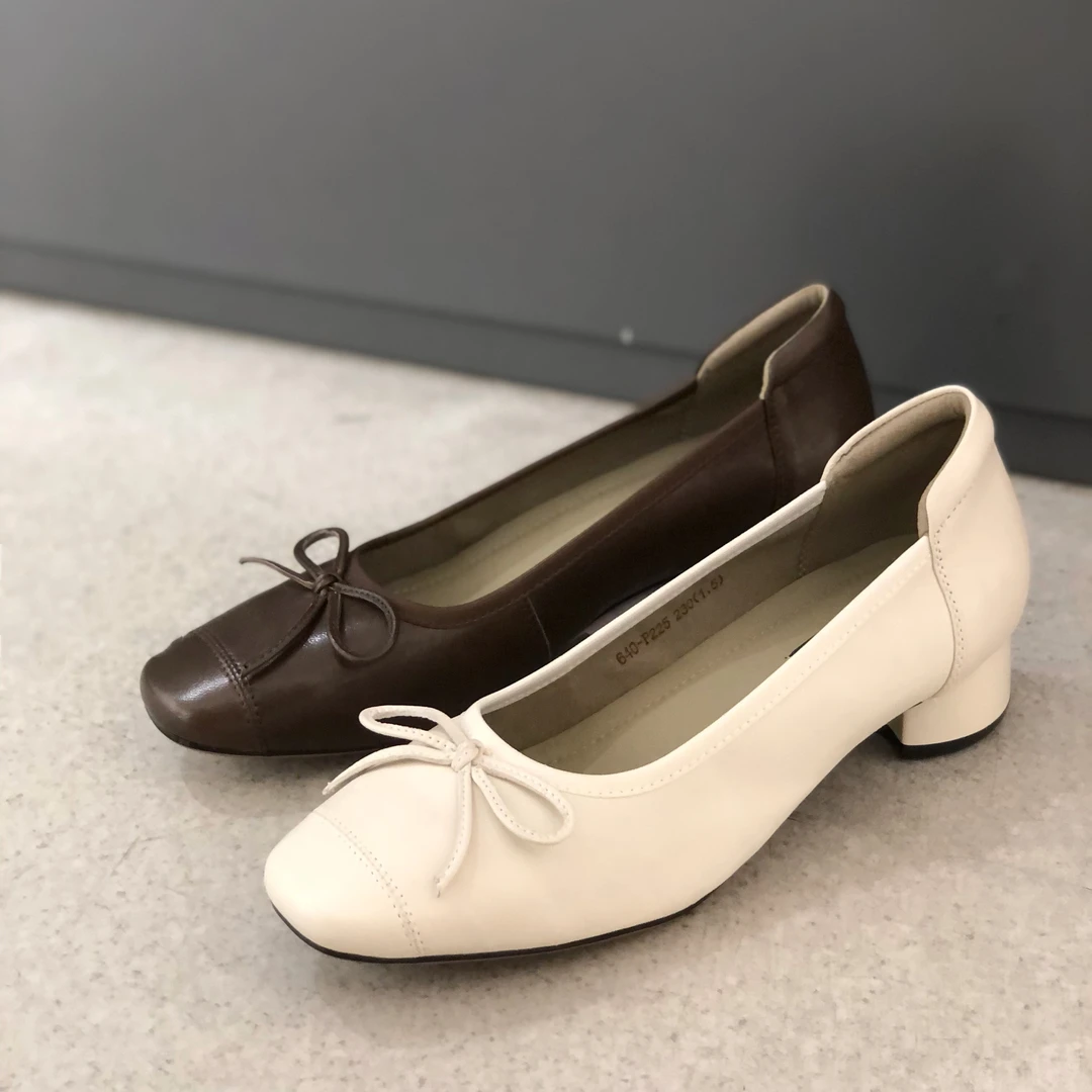 浅口单鞋蝴蝶结玛丽珍鞋女鞋圆头豆豆鞋640-225