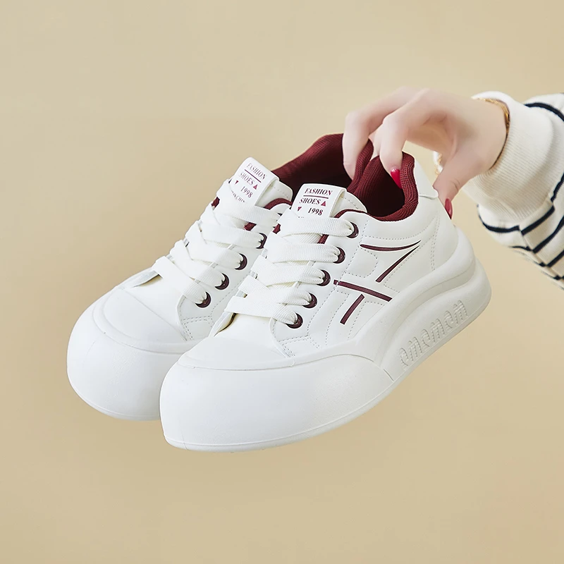 2025春季小白鞋新款韩版ins女学生厚底增高运动板鞋休闲鞋W3032