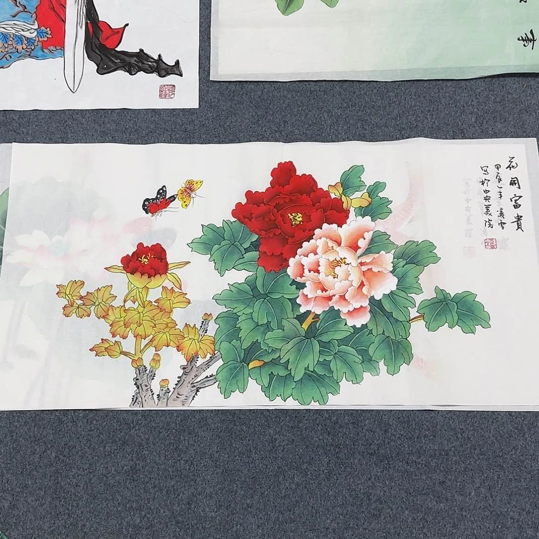 国画尺寸50X100手绘作品