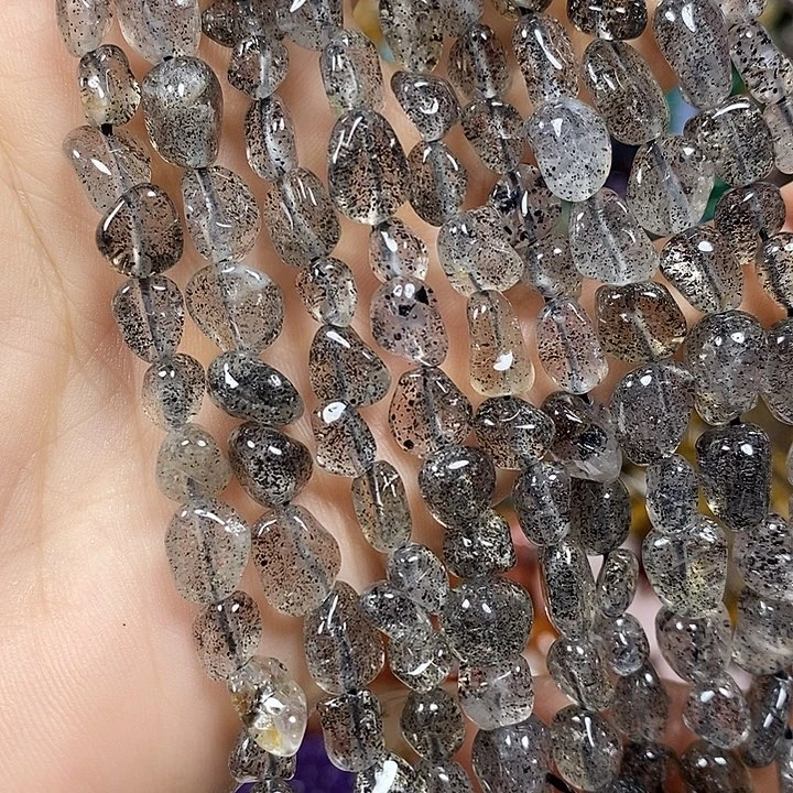 玛瑙/玉髓未镶嵌珠宝半成品天然黑草莓晶一条