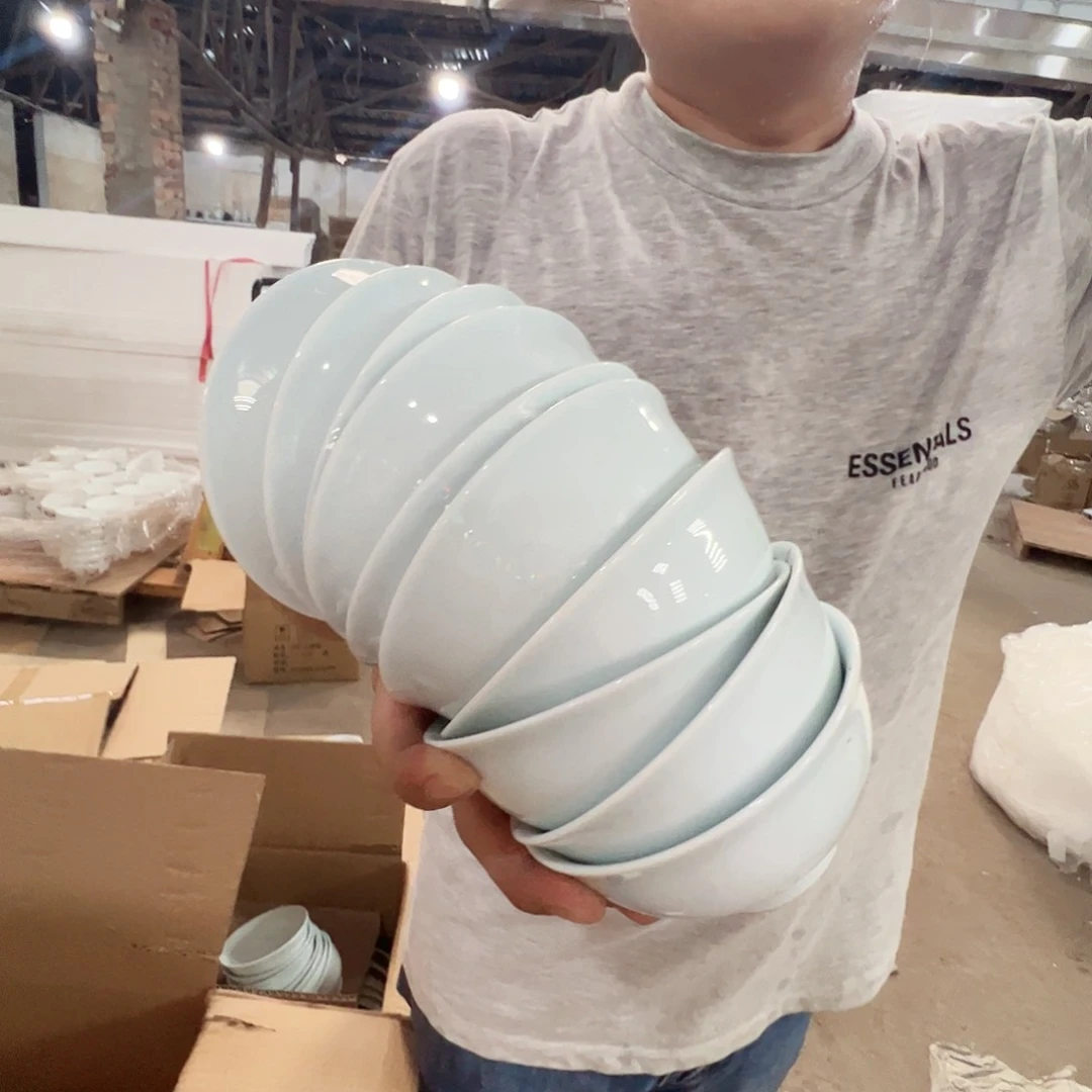 瓷片景德镇陶瓷影青釉米饭碗10只