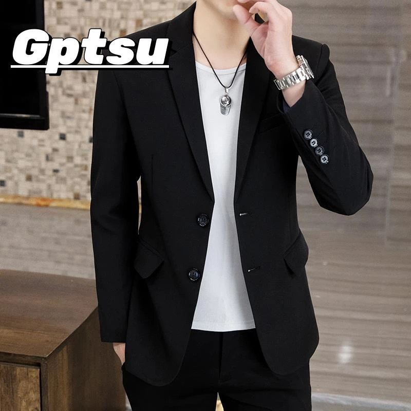 GPTSu西服外套男韩版修身免烫商务休闲套装秋季新款大码西装男装