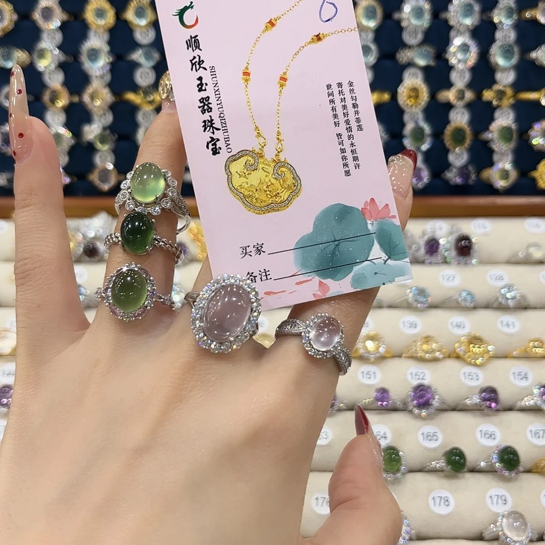 芙蓉石女款银S925镶嵌婷*✨戒指6