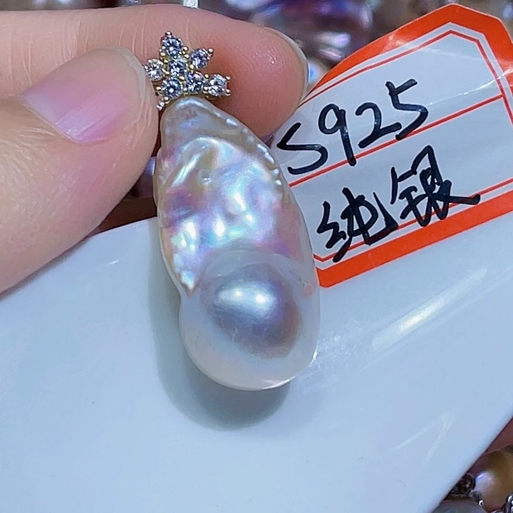 淡水珍珠银S925镶嵌颈饰