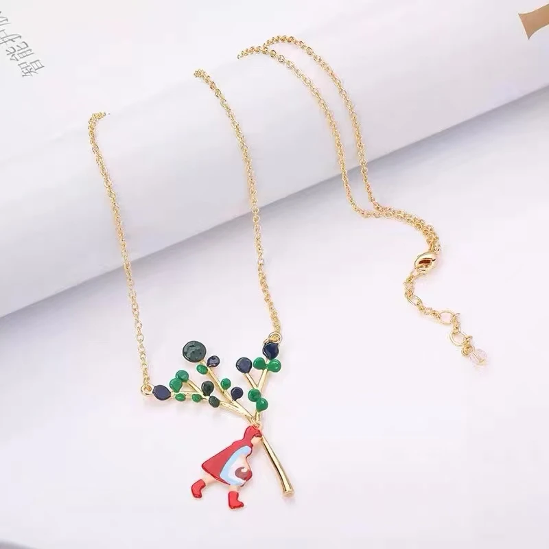 铜合金项链 轻奢金色百搭圣诞锁骨链【Les】小红帽项链