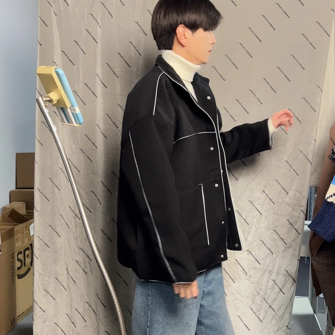 潮流短昵反光夹克M一件