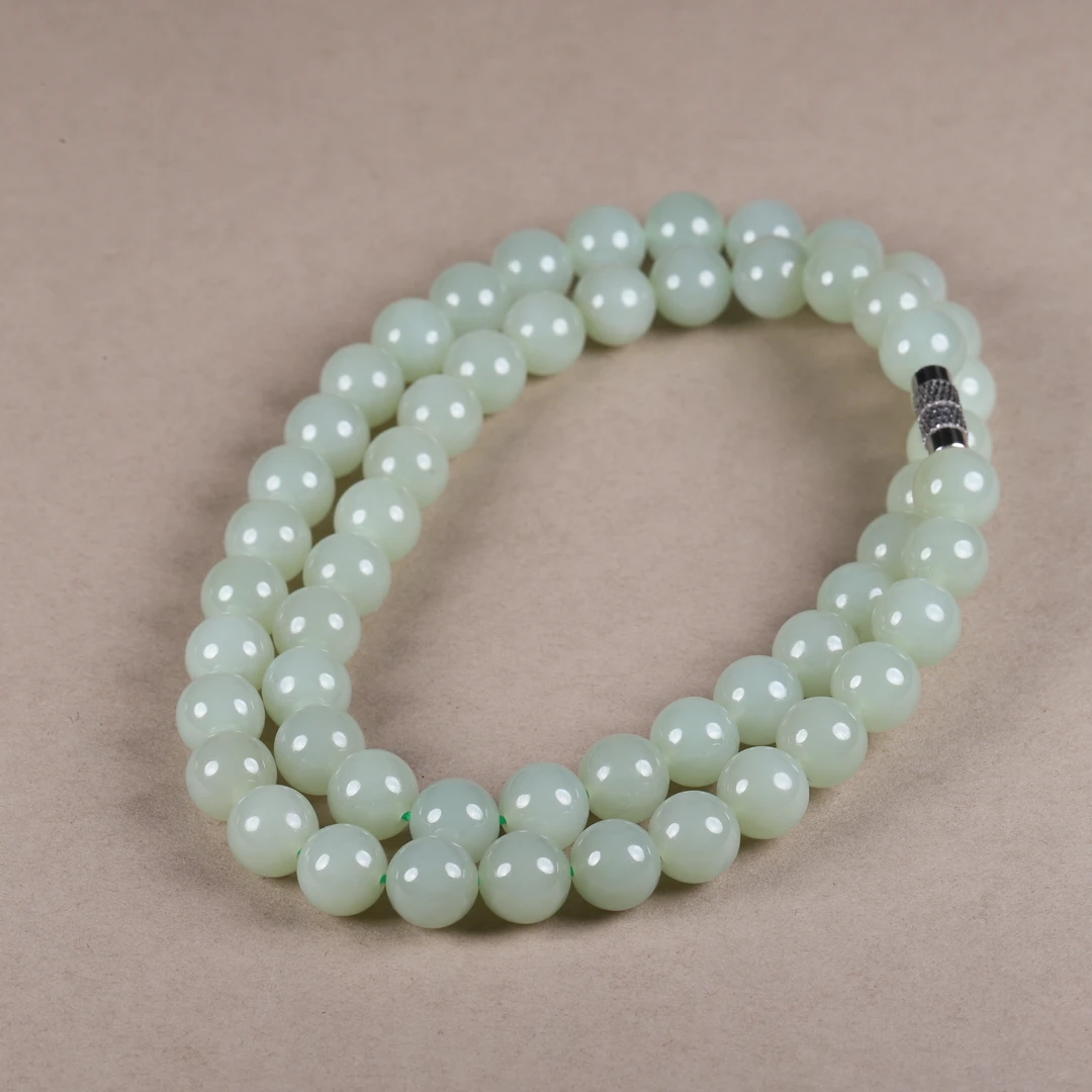 【汪氏精品】和田玉精致且末蓝项链 F039-1683 多样性发其一