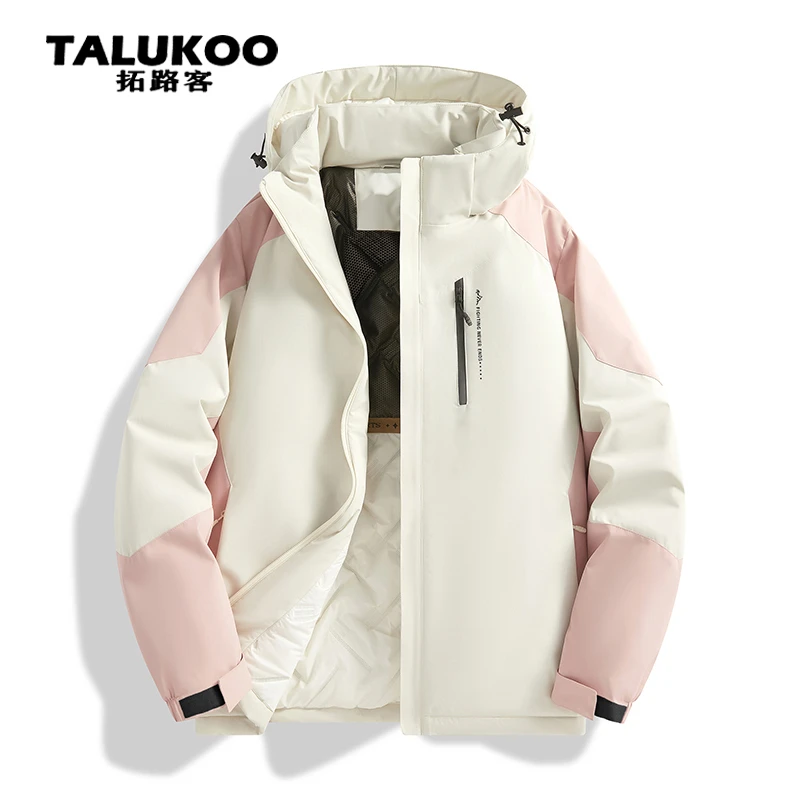 TALUKOO/拓路客棉服外套男女秋冬季新款加厚保暖棉衣宽松拼色