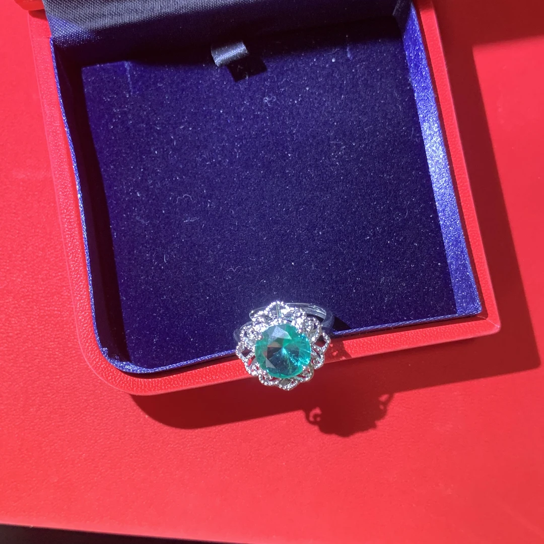 戒指 【高端定制】时尚气质百搭海蓝花戒指C229