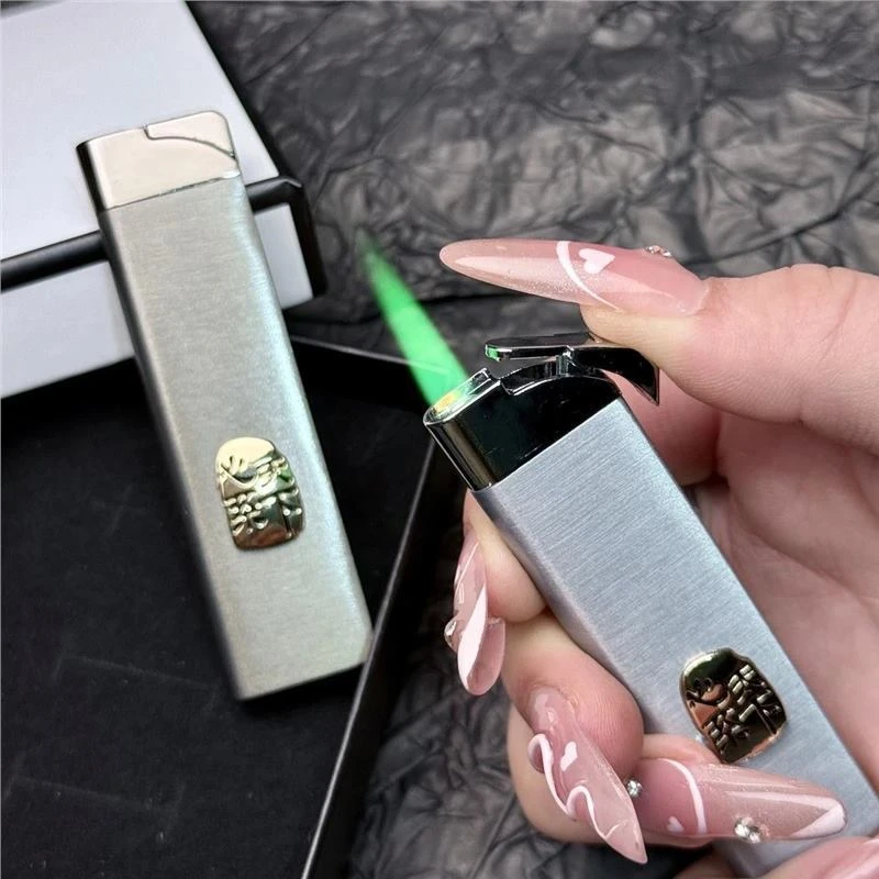 2025新款原创心系天下手工防风绿焰打火机高级送男友礼物七夕节礼