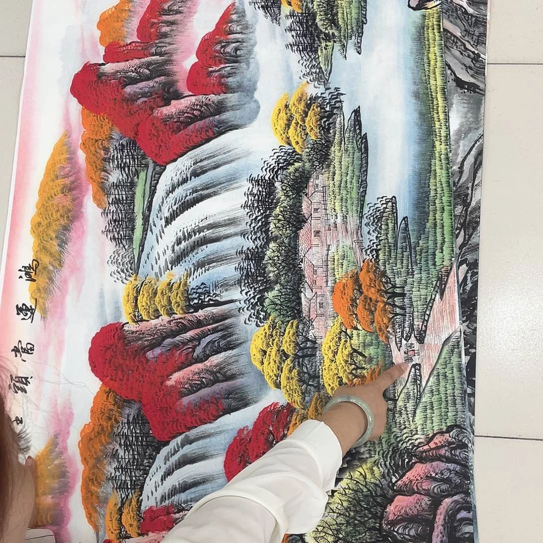 国画纯手绘山水花鸟