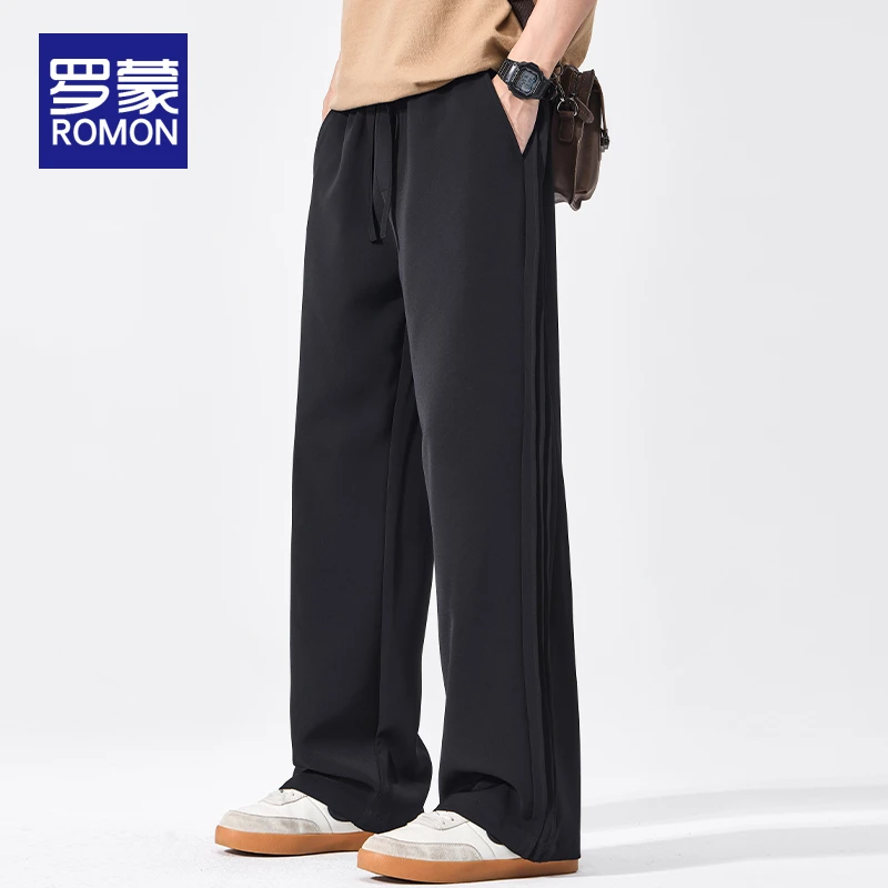 罗蒙男士百搭运动裤男2025新款夏季薄款宽松直筒垂感休闲裤子男款