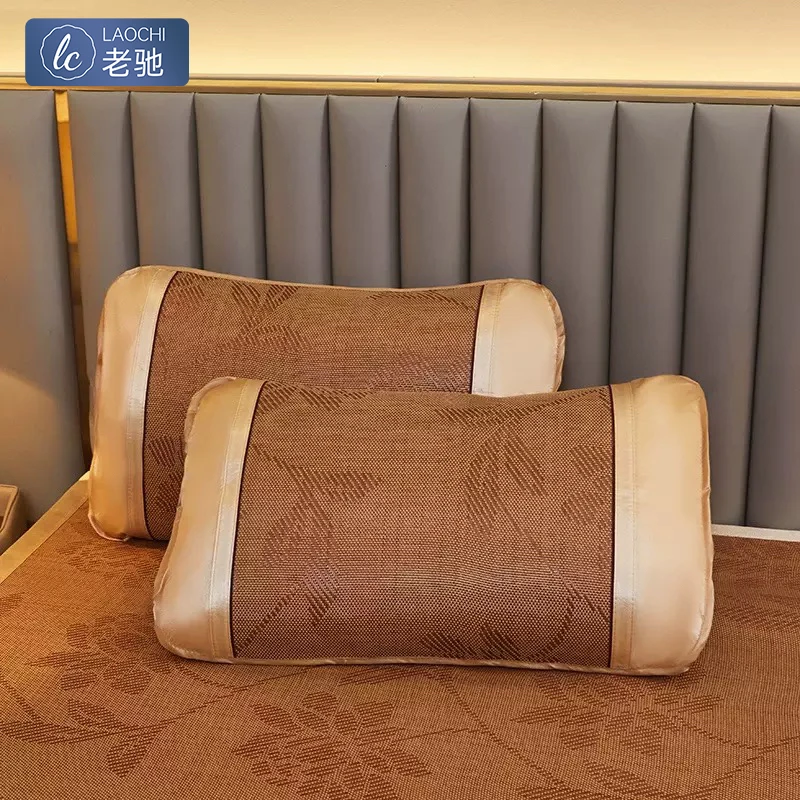 老驰夏天凉席枕套冰丝枕头套夏季成人藤单人枕套一对