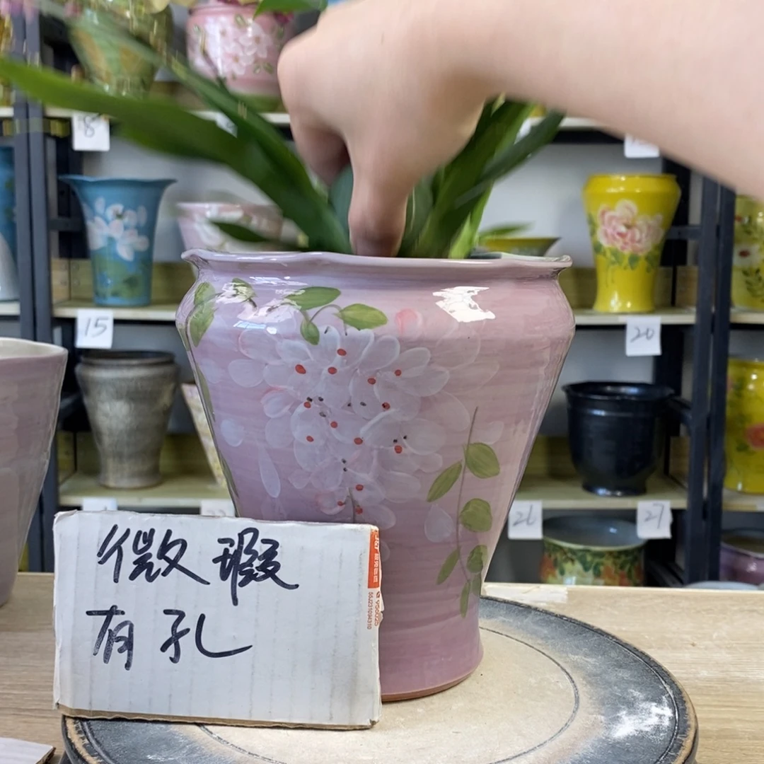 景德镇手工手绘陶瓷花盆