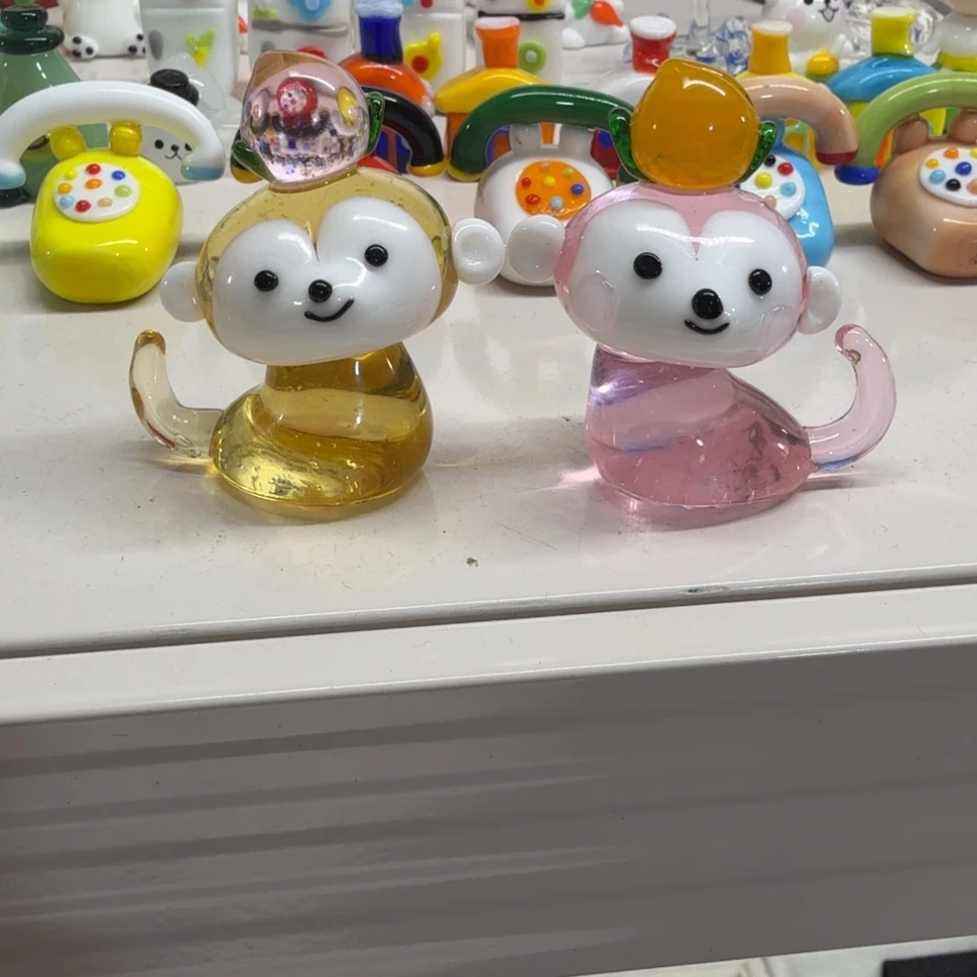 亮***晶琉璃手工艺品小猴子