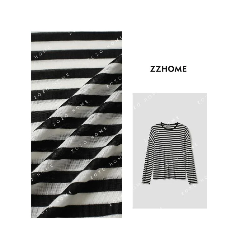 ZOZO HOME ｜“钢琴键”条纹慵懒休闲百搭黑白显瘦上衣  q170409p
