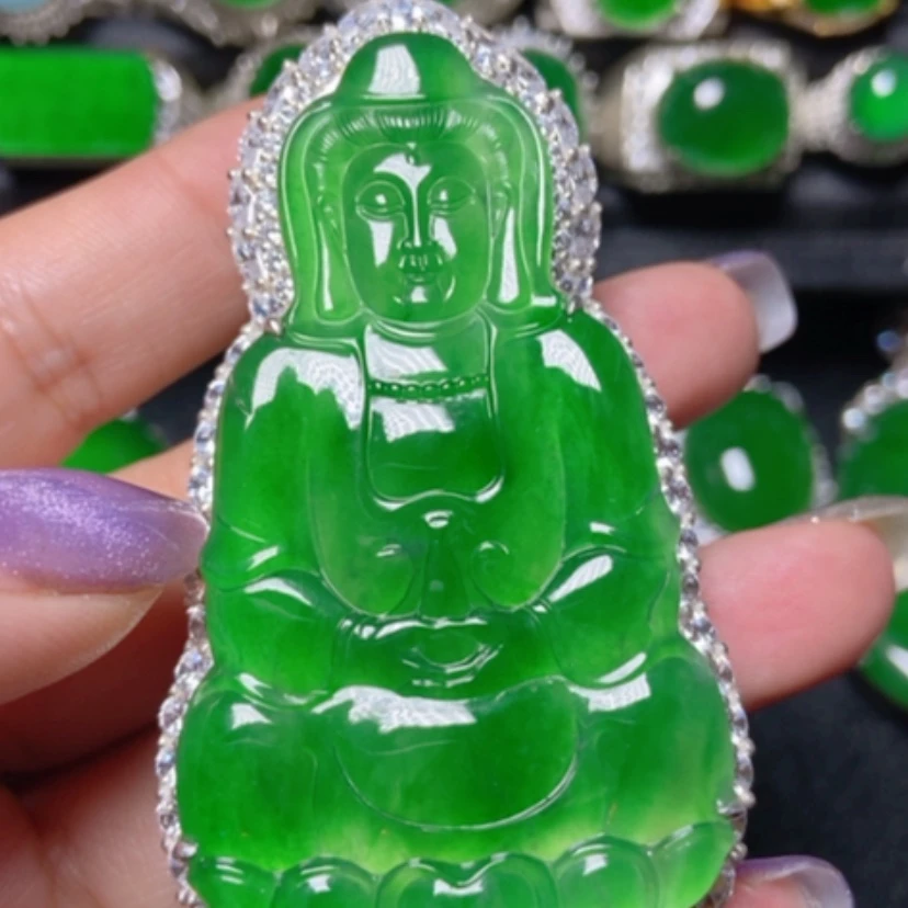 【闪购商品】翡翠银S925镶嵌颈饰翡翠