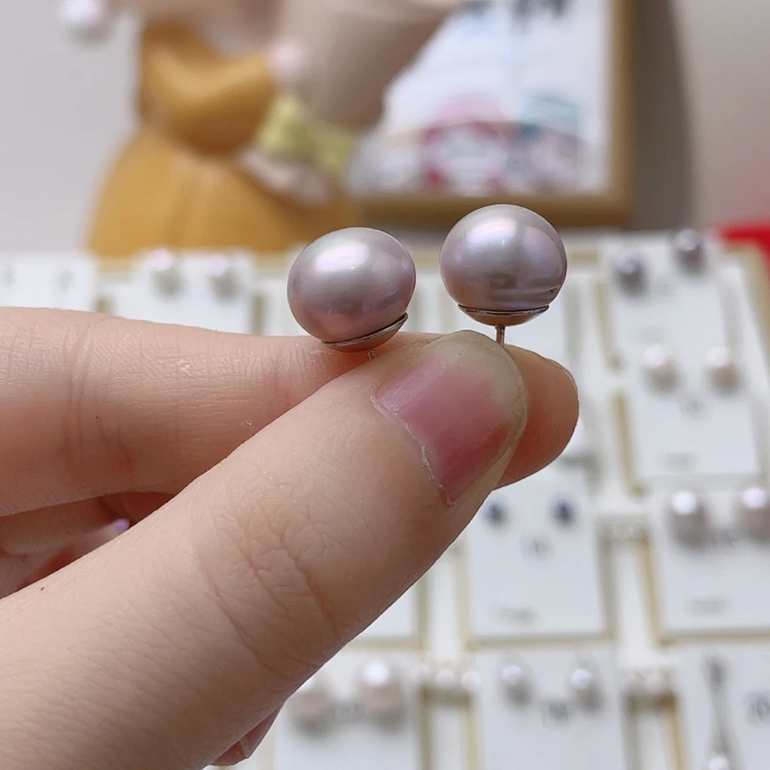 ᥫ***意银S925镶嵌耳饰淡水珍珠