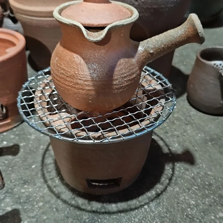 粗陶烤茶罐围炉套装