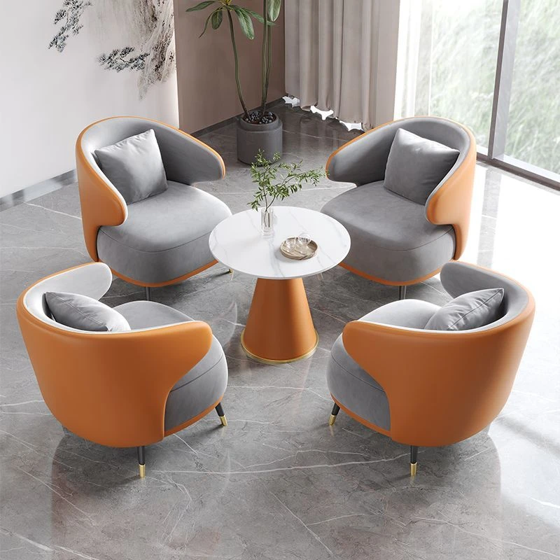 简约轻奢洽谈沙发茶几组合休闲售楼处酒店接待美容院阳台会客桌椅