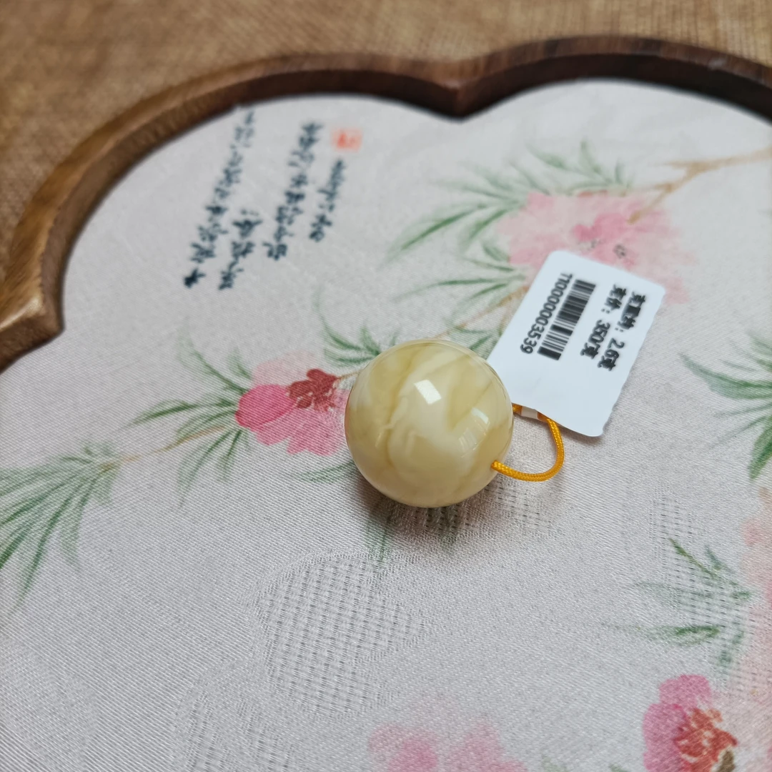 天然原矿俄料蜜蜡浓蜡妖花16+圆珠