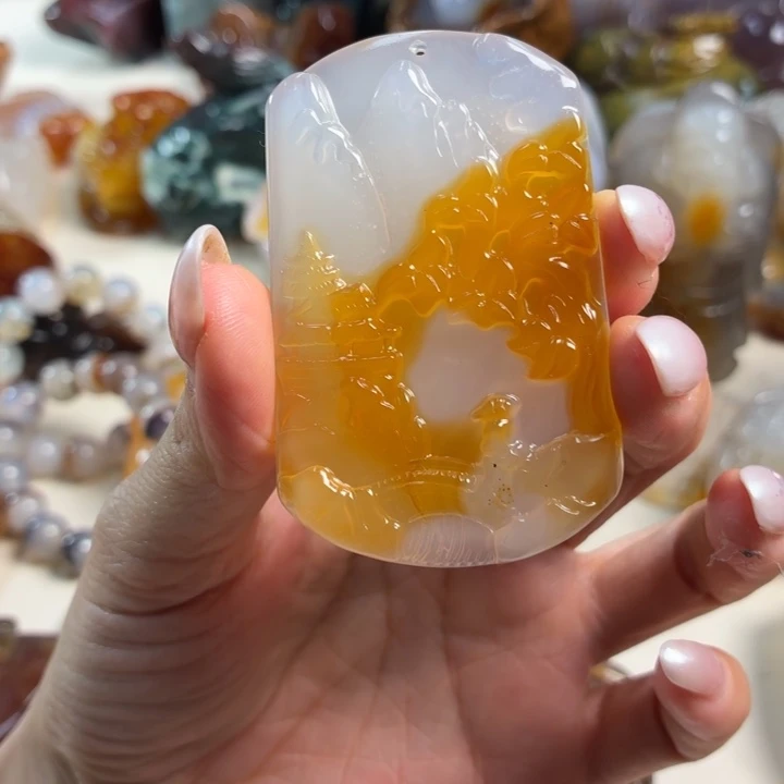 玛瑙/玉髓未镶嵌吊坠(不含链)