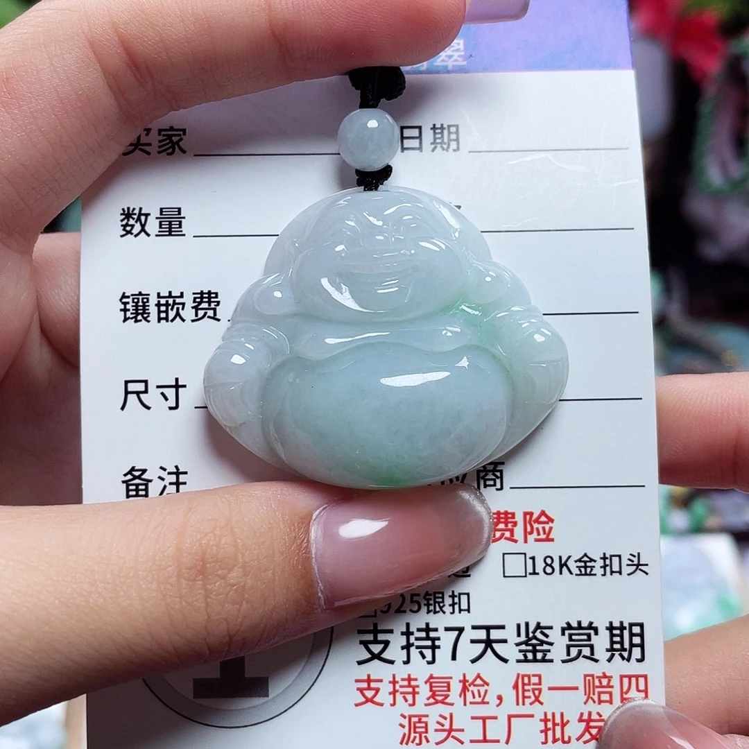 翡翠未镶嵌颈饰佛公33