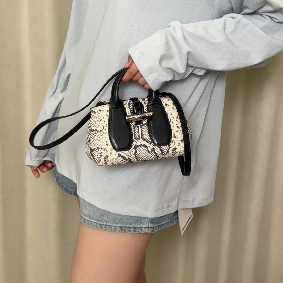 95新 LONGCHAMP/珑骧 冰冰中古/珑骧/LONGCHAMP/花纹小手提
