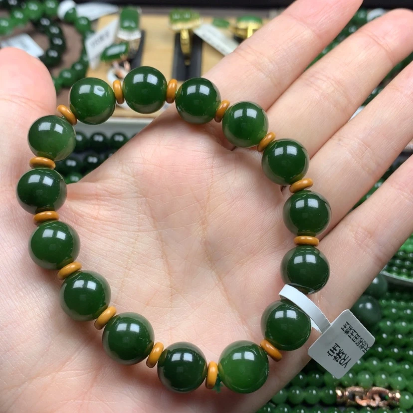 【闪购商品】未镶嵌手串和田玉（碧玉）12m冰辣特价微瑕捡漏品相好