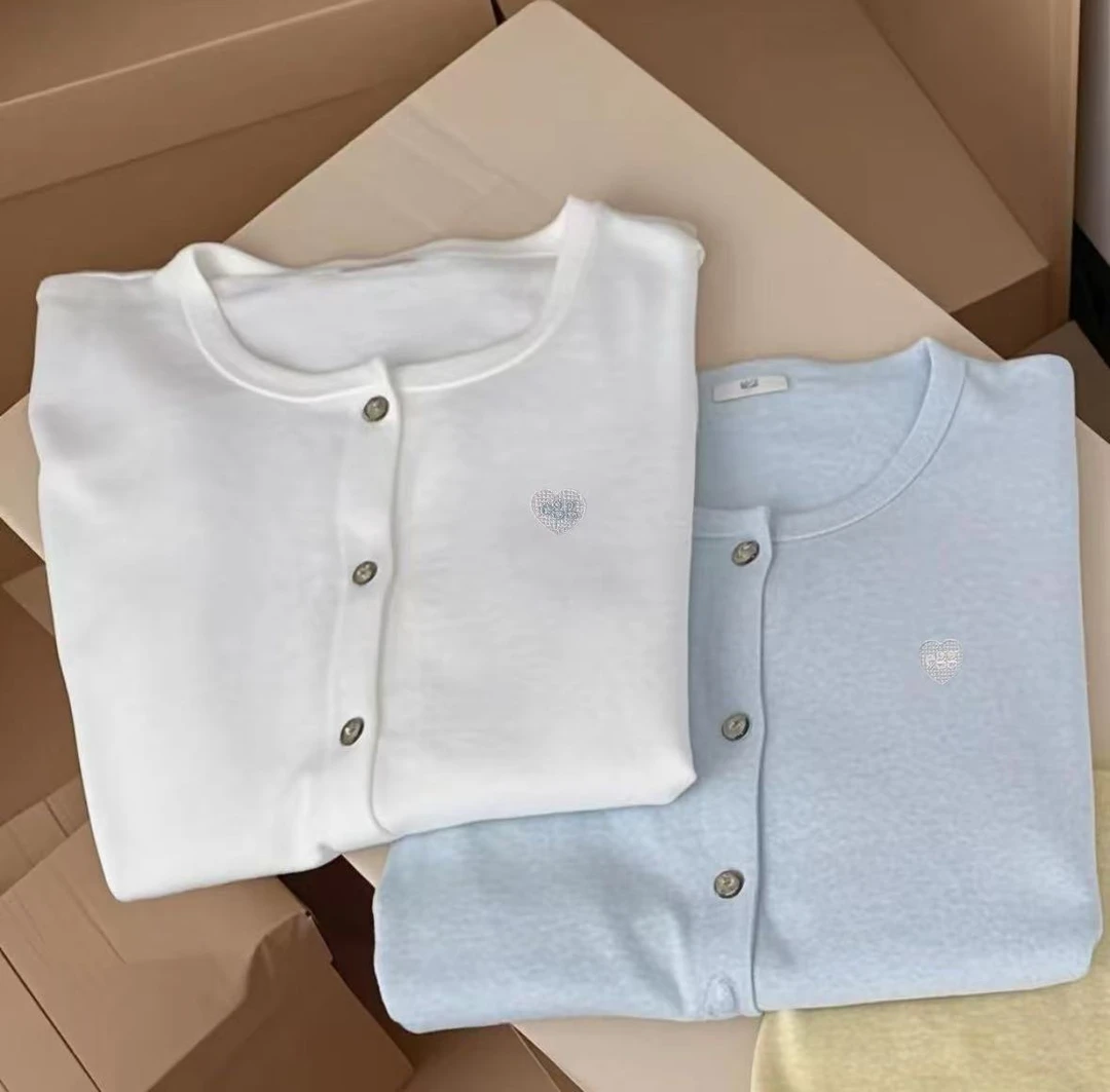 lin’家夏天新款，巨百搭，【蛋家】爱心净版开衫- 1359